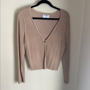 Old Navy Women's Ribbed V-Neck Cardigan - Beige